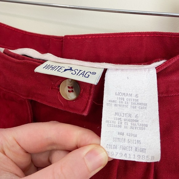 White Stag Red High Waisted Pleated Shorts Fourth of July - Picture 3 of 6